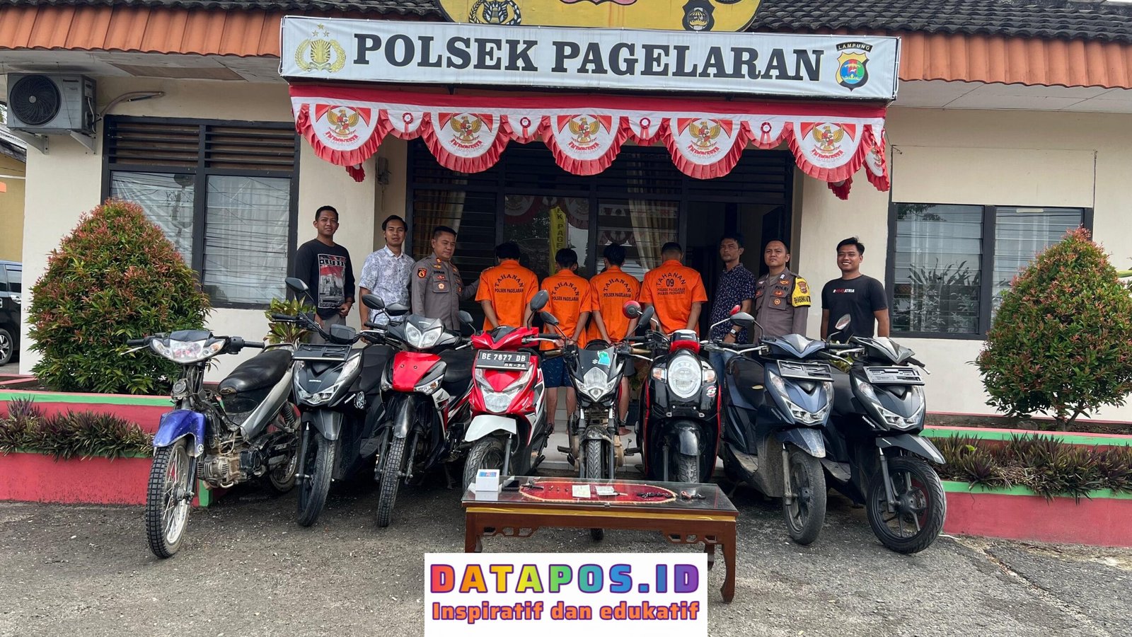 Tim Gabungan Tekab 308 Presisi Polres Pringsewu Berhasil Meringkus Komplotan Pencuri Motor, 21 Unit Kendaraan Disita