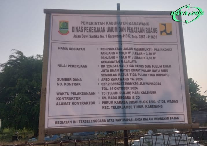 Pekerjaan Jalan Poros Di Desa Sarijaya Sesuai RAB oleh CV. Madu segara & ceo