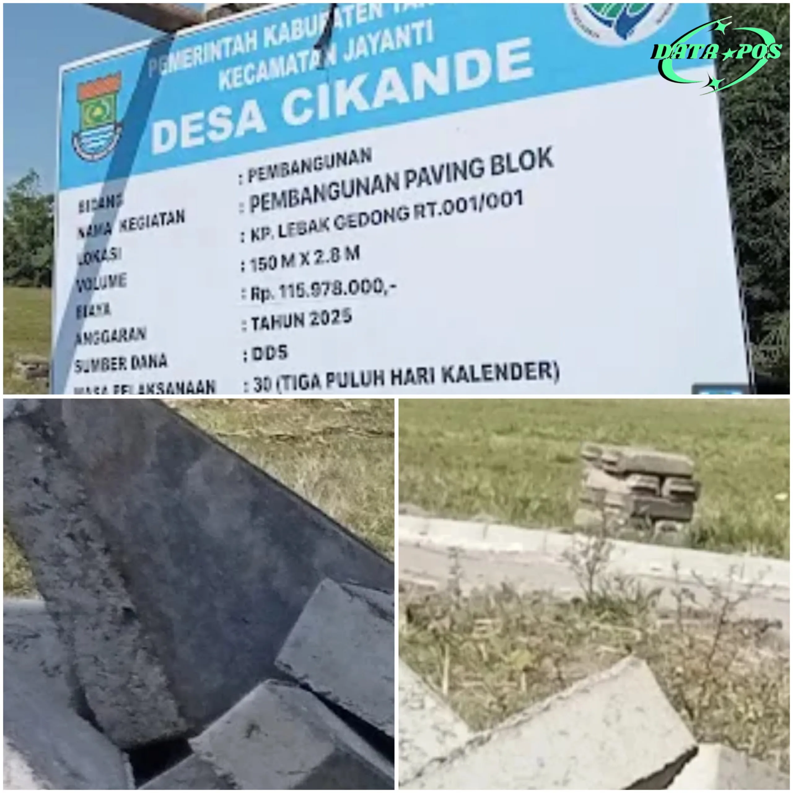 Diduga Kurang Sesuai RAB, Proyek Paving Blok di Desa Cikande Jadi Sorotan Warga