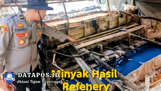 Polsek Keluang Gerebek Kilang Minyak Ilegal Berkapasitas 80 Drum, Tiga Pelaku Diamankan