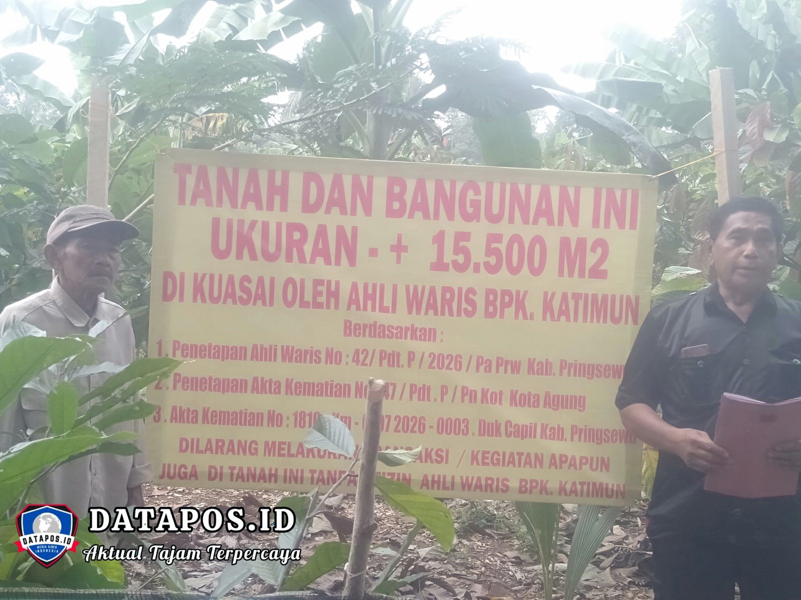 Katimun Tegaskan Hak Waris dengan Pemasangan Plang di Tiga Lokasi Objek Sengketa