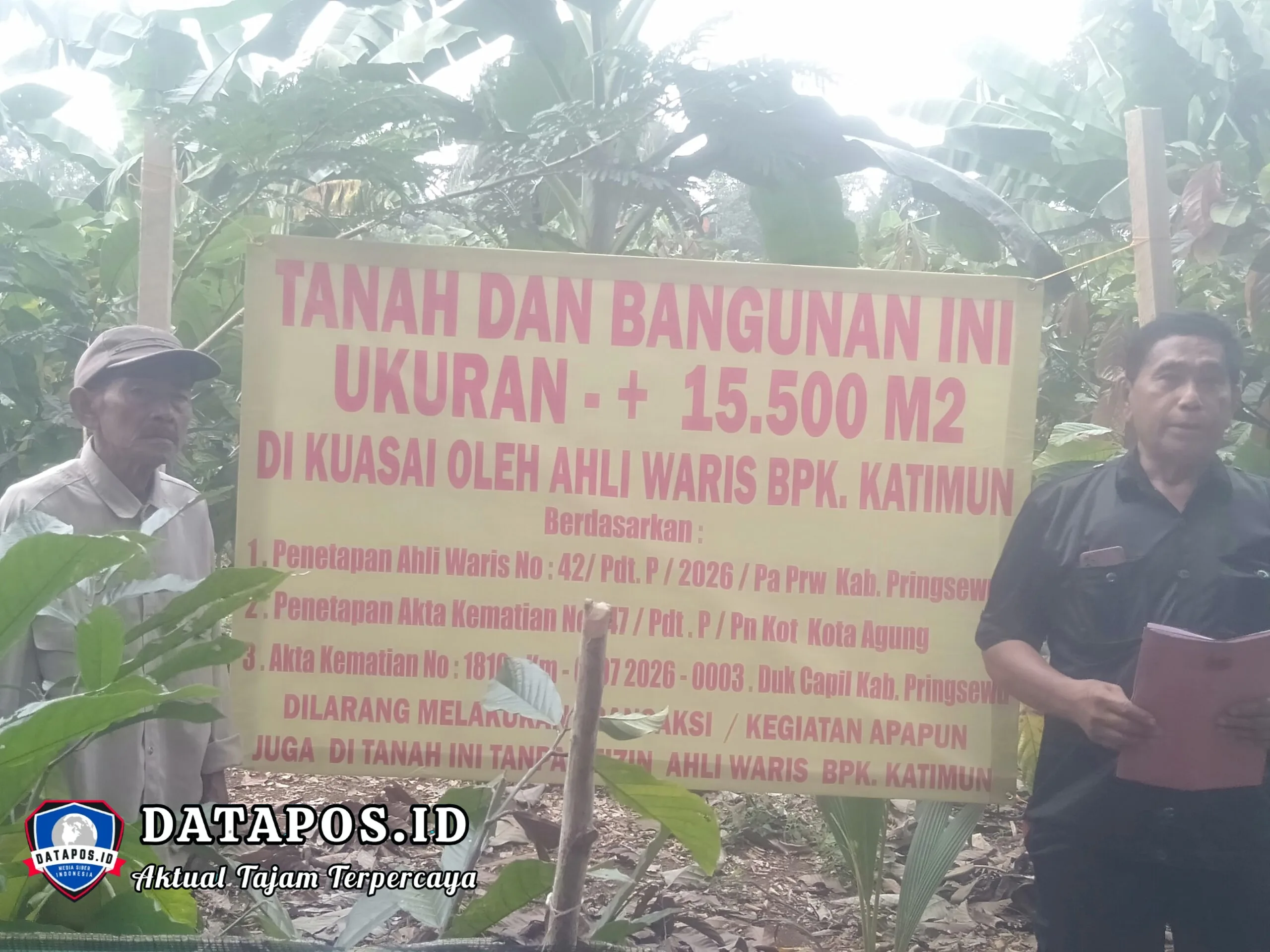 Katimun Tegaskan Hak Waris dengan Pemasangan Plang di Tiga Lokasi Objek Sengketa